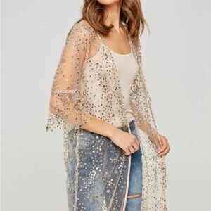 Glittering Sheer Sequin Cover-Up